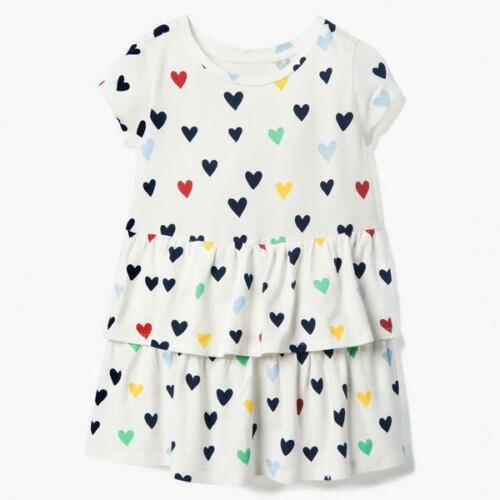 NWT Gymboree All Smiles Heart Print Girls White Ruffle Dress 2T  - Picture 1 of 1