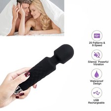 20 Speed USB Handheld Massager Wand Vibrating Massage Full Body Therapy Motor