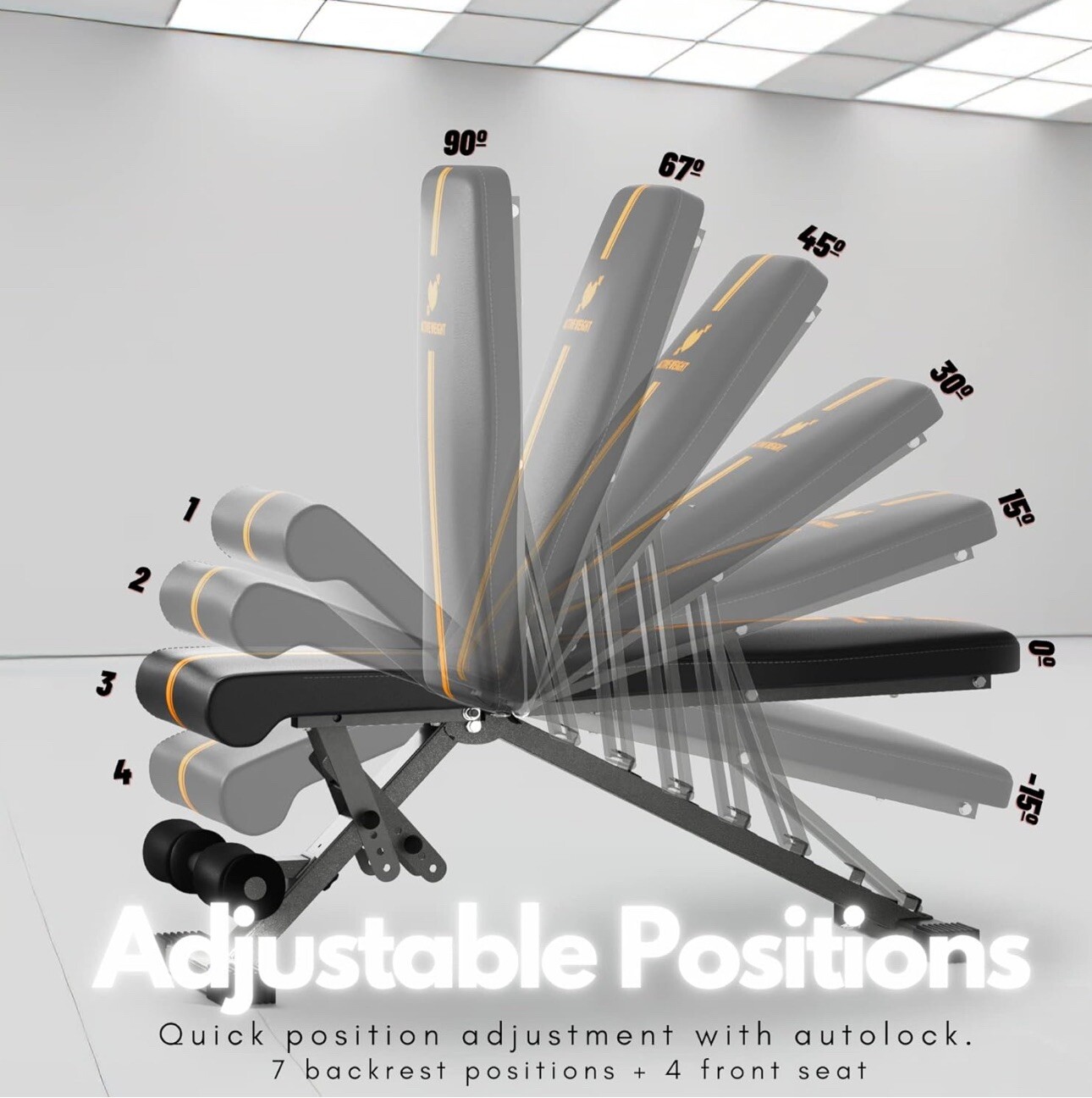 ACTIVEWEIGHT FOLDABLE ADJUSTABLE WEIGHT BENCH 90 DEGREE INCLINE eBay