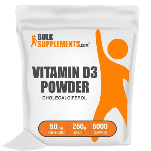 Bulksupplements Vitamin D3 Powder - Reduces Muscle & Joint Pain - Picture 1 of 17