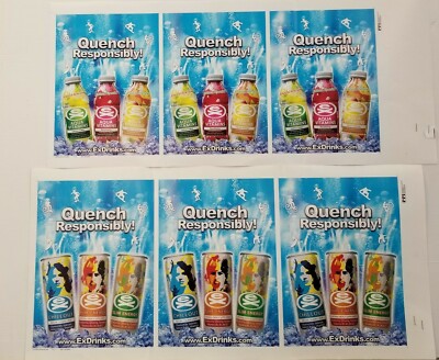 EX Drinks Energy Drink Cans Quench Responsibly Pre Production Advertising Proof
