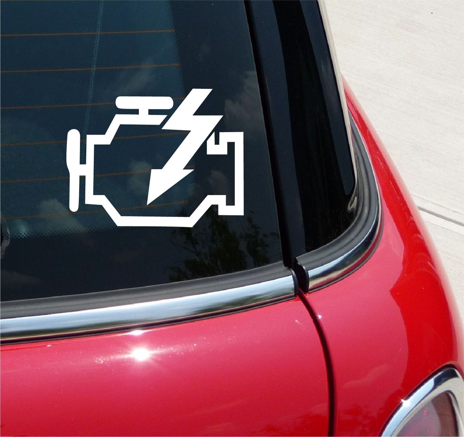 Funny Check Engine Light Emissions Fail Decal Sticker for Cars Trucks