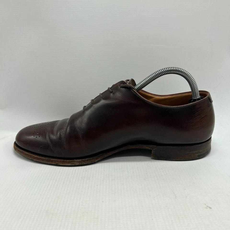 Zapatos de vestir Brooks Brothers Oxford de cuero marrón genuino para hombre talla 8,5 Inglaterra Foto 4 de 4