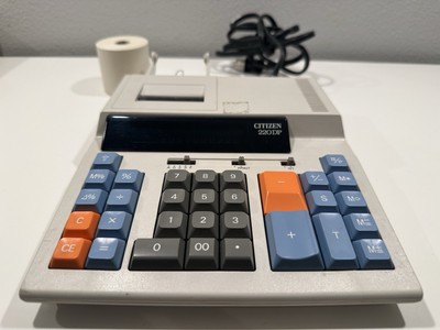 VINTAGE 80's Citizen 220DP Electronic Printing Calculator Needs Lovin' Prop