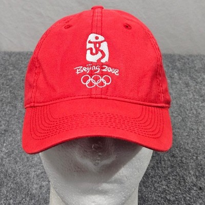 Beijing 2008 Olympics Hat Red Cap Adjustable Official Merch Collectible Archive