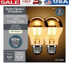Vintage LED Soft White Light Bulbs Dimmable E26 Base 40W Equivalent 2 Pack New