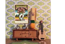 Dollhouse Miniature Framed Grateful Dead Mini Wall Poster 70s Retro 1:12 Scale