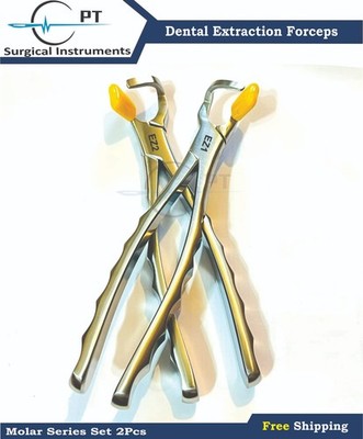Dental Extraction Physics Forceps Molar Series Set Of 2 Pcs 20 Sillicon Bumpers