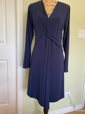 Michael Kors Womens Blue Cocktail Dress Knee Length Long Sleeves Elegant Size 10