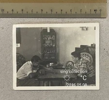 OPS original Chinese man men playing game Carrom ( Tabletop Game ) photo