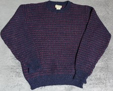 Vintage LL Bean 80s Birds Eye made in usa Wool Fisherman Sweater Mens Sz M Rare