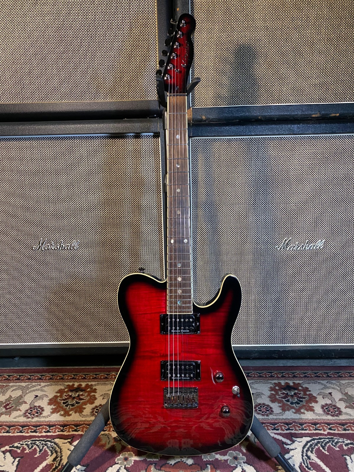 Fender Special Edition Custom Telecaster Guitar Black Cherry Burst Duncan HH