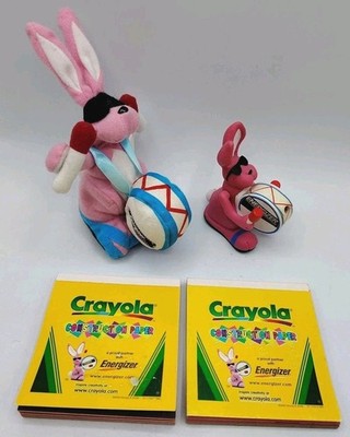 Posten 4 Energizer Bunny Artikel Crayola Papier Taschenlampe funktioniert nicht 1997 Plüsch Vintage