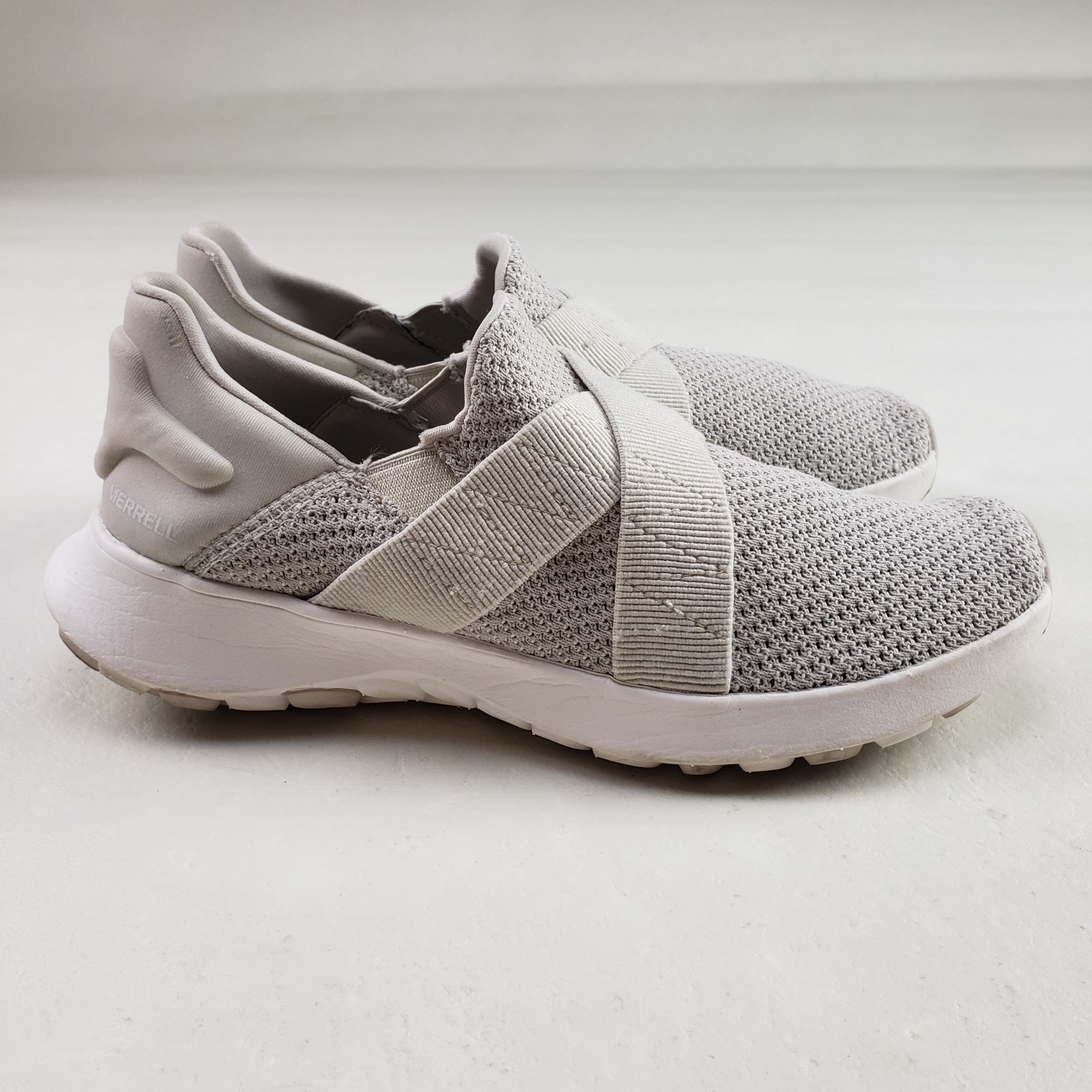 Scarpa Merrell Cloud Cross Knit donna 7 5 grigia slip on passeggio casual sneaker