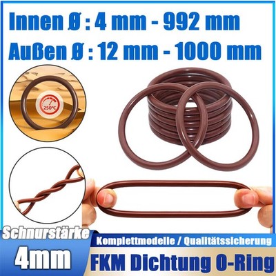 O-Ring 4 mm FKM Anschlussstecker Gartenschlauch-Schlauchkupplungen z.B. Gardena