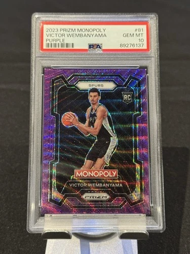 2023-24 Prizm Monopoly Victor Wembanyama Purple Wave #81 PSA 10 GEM MT RC ROOKIE
