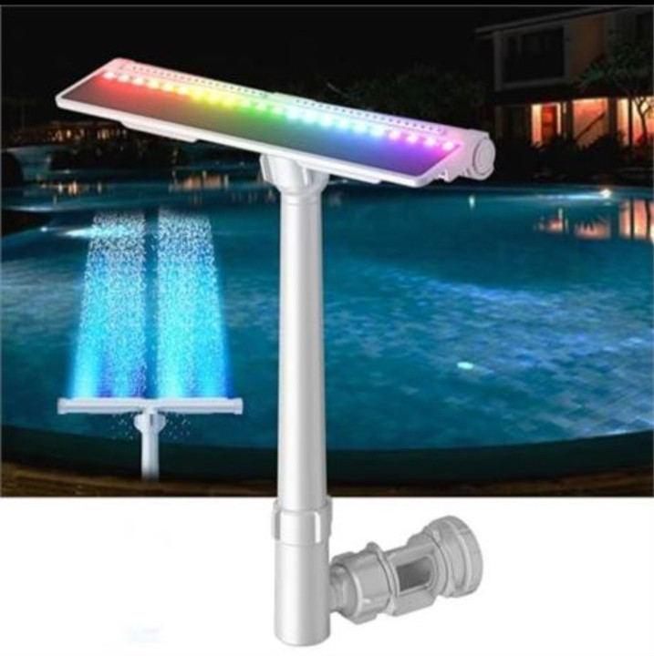 Solar Pool Fountain for above and In-Ground Pools, with 10-Color Lights and Auto