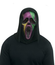 Fun World Ghost Face Mardi Gras Bling Full Mask- Officially Licensed- One...