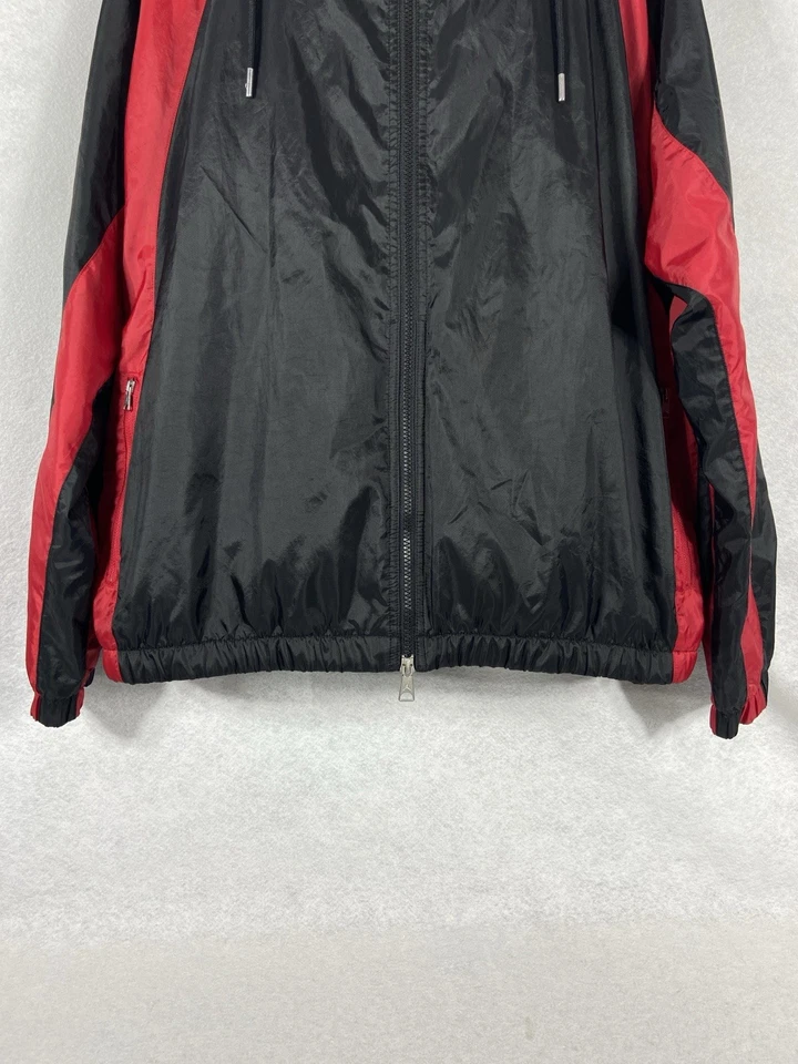 Jaqueta masculina Air Jordan Flight Essential tecido XXL preta vermelha com capuz zíper completo - Imagem 3 de 4