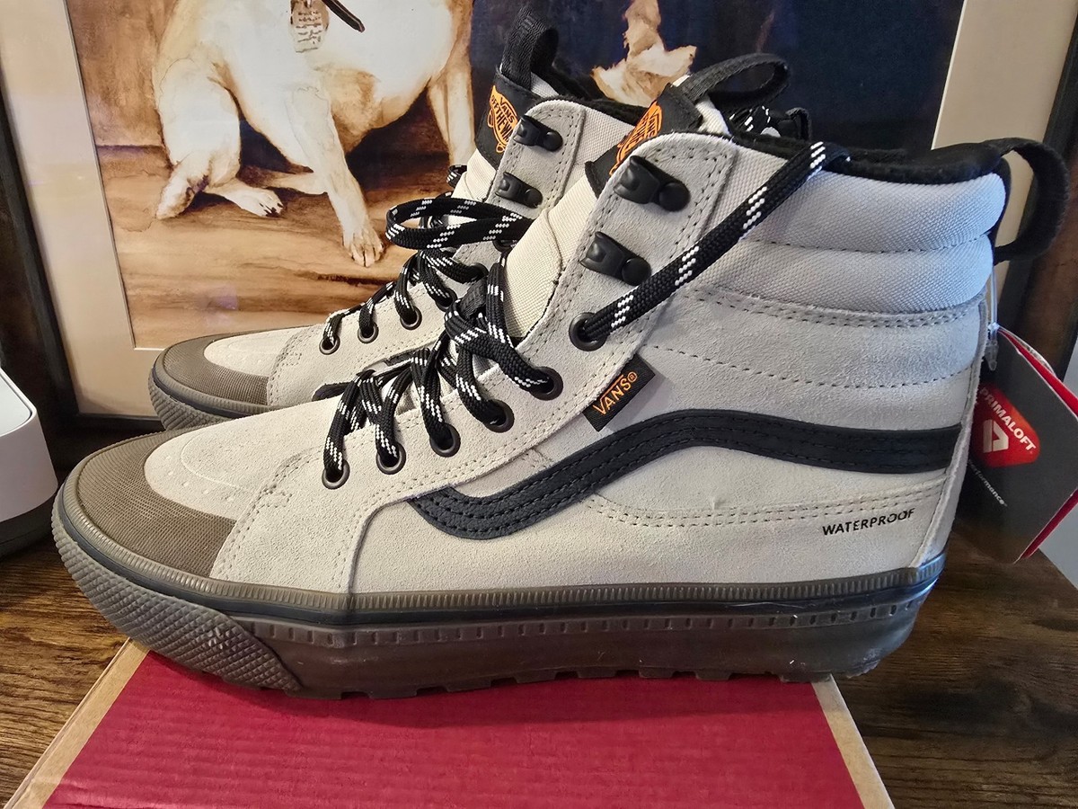 Size 13 - Vans SK8- High Oatmeal Beige Black for sale online | eBay