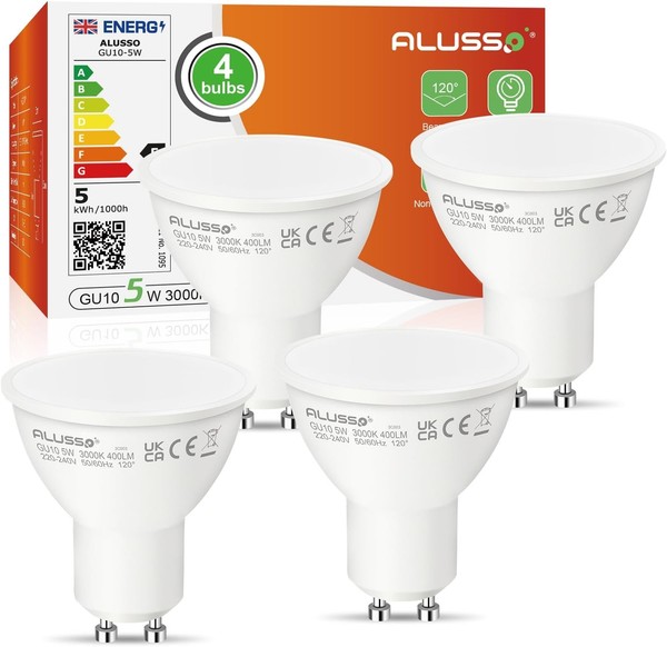 Alusso GU10 LED Lampe 5W Warmweiß 3000K, LED Leuchtmittel 400 Lumen Ersetzt 50W-image