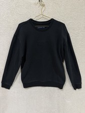 Abercrombie Fitch Sweatshirt Mens M Medium Black Crew Neck Fleece Pullover