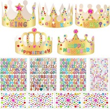 Draupnir 15 Stück Kronen Basteln Geburtstag Papier Krone Partyhüte mit 5 Blätter