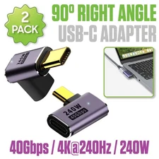 Cellet 90° USB-C Adapter 2-Pack, 240W PD, 40Gbps, 4K@240Hz, USB4 Thunderbolt