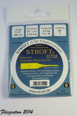 3er Pack Stroft GTM Fliegenvorfach Monofil 2,8m (9ft)