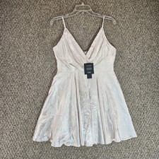 Lulus Dress Womens Large Sleeveless Rear Zip Pleated Pink Hue NEW