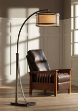 Gentry Rustic Farmhouse Arc Floor Lamp 71 1/2" Tall Oil Rubbed for Living Room