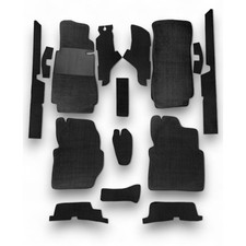Teppichsatz für Mercedes W123 Coupe Velours schwarz Gummiabsatz Teppichsatz für Mercedes W123 Coupe Velours schwarz Gummiabsatz