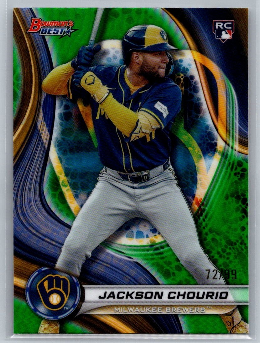 2024 Bowman's Best #38 Jackson Chourio Green Refractors #/99