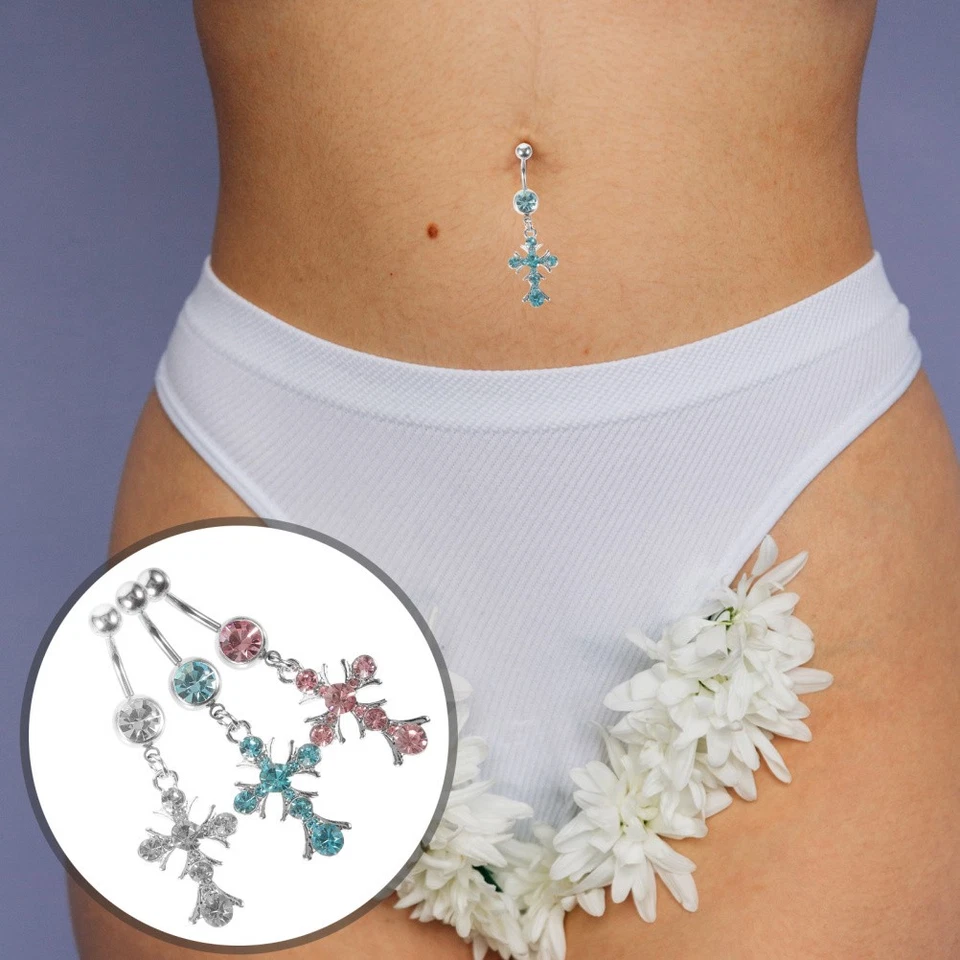  3 Pcs Diamant-Bauchnabel Ring Bauchnabelringe Für Frauen Bauchpiercing Schmuck - Bild 4 von 4