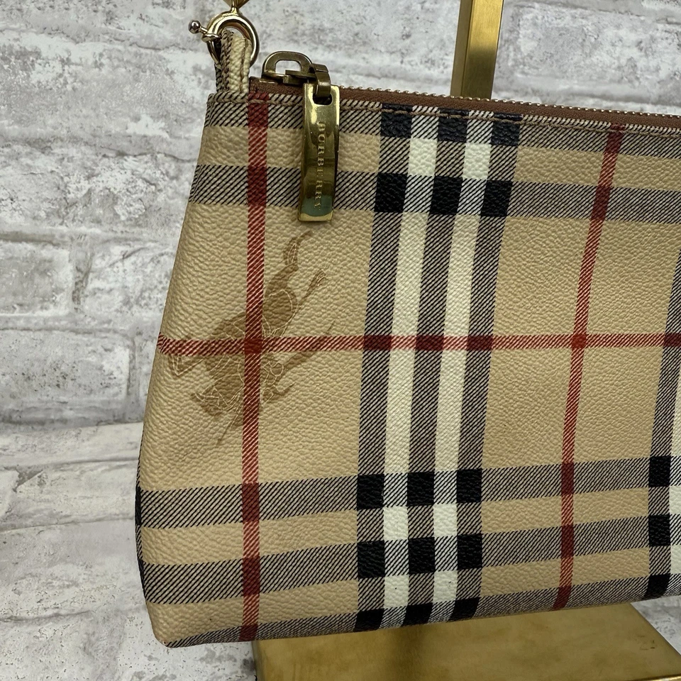 Burberry Haymarket Check Coated Canvas Pochette Bag Plaid Nova Check - Image 2 of 4