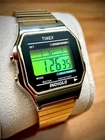 Vintage Timex Digital Indiglo T78677 Gold Tone Mens Watch – New Battery!