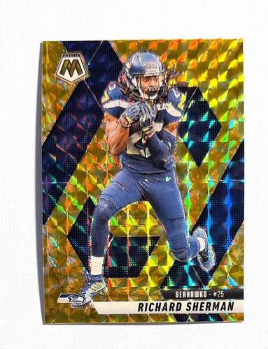 Richard Sherman ~ 2025 Panini Mosaic ~ Reactive Yellow Prizm #222