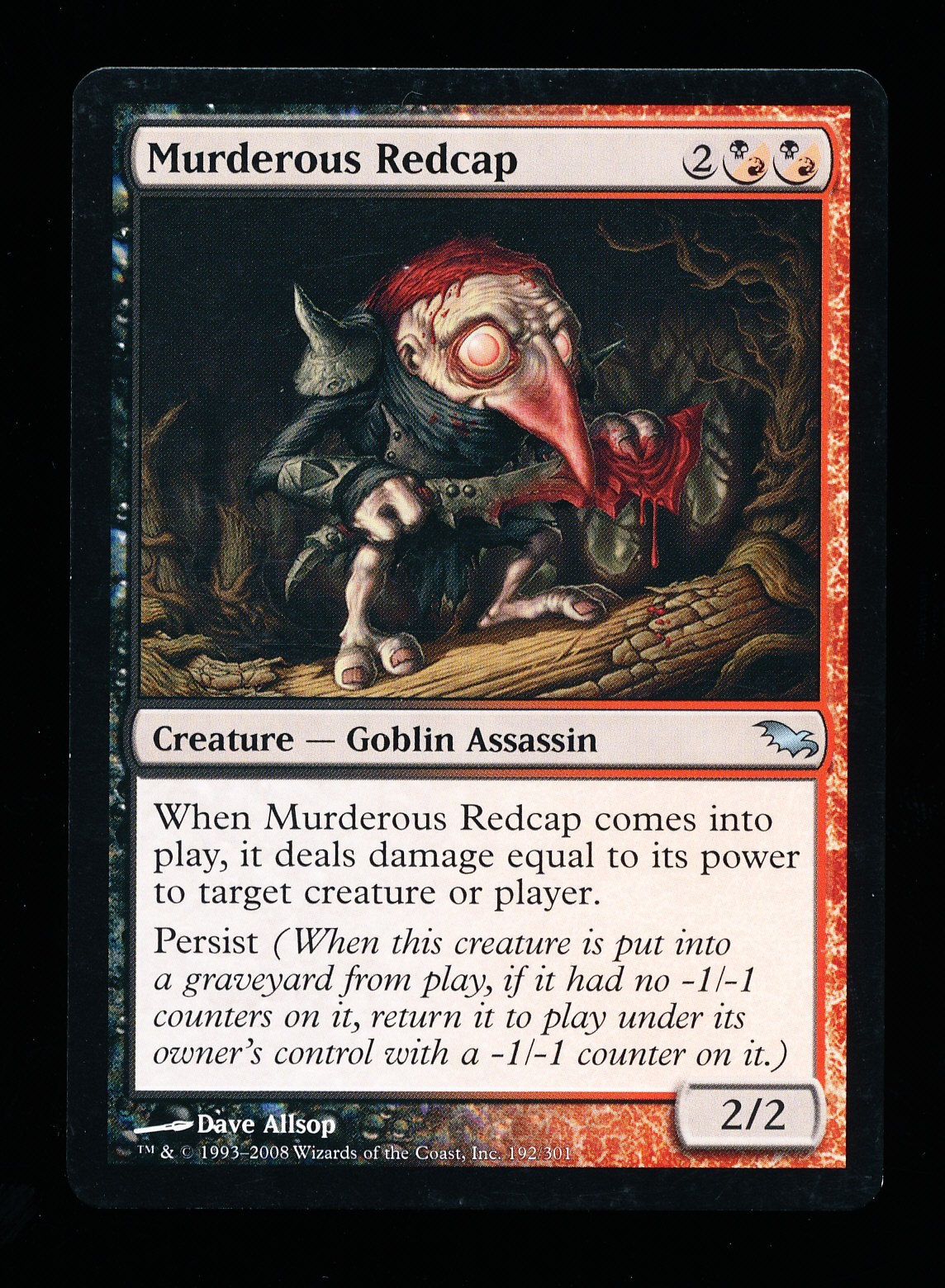 * * 1x Murderous Redcap x1 * * Shadowmoor MTG NM Near Mint or Close