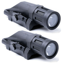 2PCS Black Tactical 400 Lumen Weapon Mounted Light Multifunction LED Flashlight