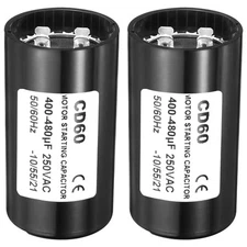 2 x Motor Start Capacitor 400-480uF/Mfd 250VAC 50/60Hz CD60 Run Capacitor