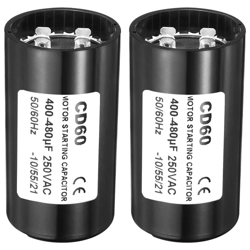 2 x Motor Start Capacitor 400-480uF/Mfd 250VAC 50/60Hz CD60 Run Capacitor