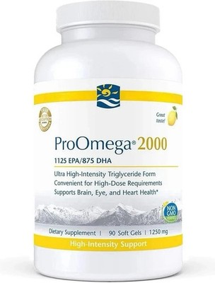 Nordic Naturals ProOmega 2000 -D Lemon Softgels - 90 Capsules Free Shipping -