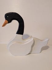 Vtg Handmade / Painted Wooden Goose Country Decor Rustic Decor 11" Tall