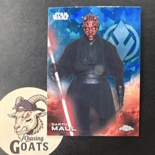 Topps Chrome Star Wars Darth Maul Card #28 Blue cracked ice.