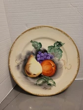 Vintage Norleans Japan Handpainted Fruit Design Plate, Signed by Artist
