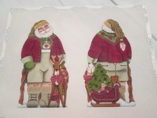 2 SIDED SANTA W/ REINDEER TOYS-MELISSA SHIRLEY-HANDPAINTED NEEDLEPOINT CANVAS