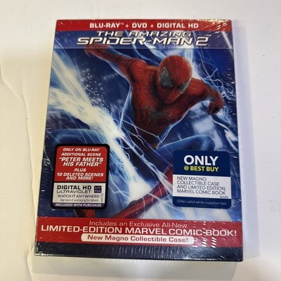 THE AMAZING SPIDER-MAN 2 BLURAY AND DVD MAGNO CASE 2-DISC SET + COMIC +BONUS DVD