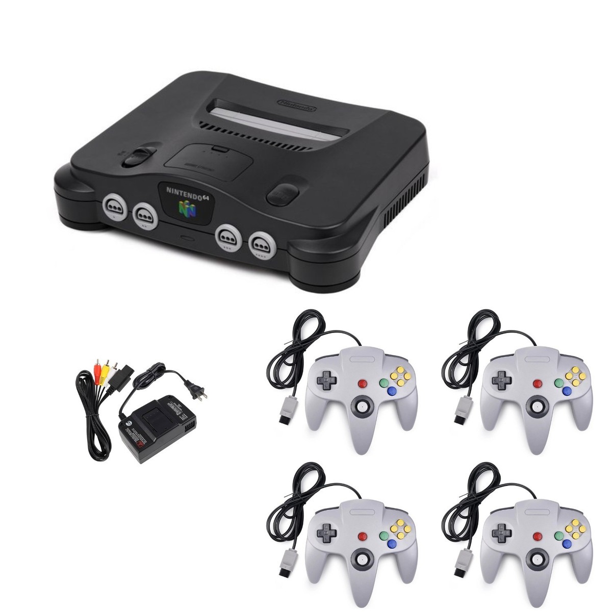 Nintendo 64 Console Refurbed w/ Controllers + Cords + Warranty