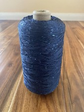 Fancy Cone Yarn Navy Sequin Thread Clothes Needlework Glitter 430g 406