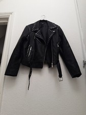 Black Biker Jacket Size 14
